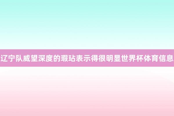 辽宁队威望深度的瑕玷表示得很明显世界杯体育信息