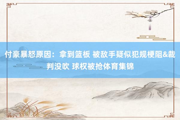 付豪暴怒原因：拿到篮板 被敌手疑似犯规梗阻&裁判没吹 球权被抢体育集锦