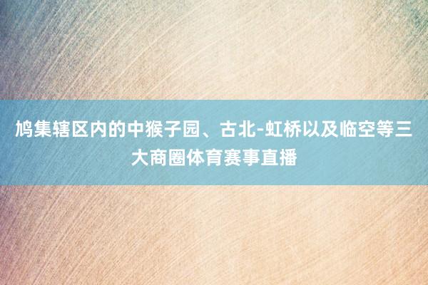 鸠集辖区内的中猴子园、古北-虹桥以及临空等三大商圈体育赛事直播