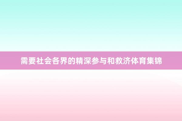 需要社会各界的精深参与和救济体育集锦