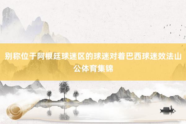 别称位于阿根廷球迷区的球迷对着巴西球迷效法山公体育集锦