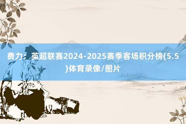 费力：英超联赛2024-2025赛季客场积分榜(5.5)体育录像/图片