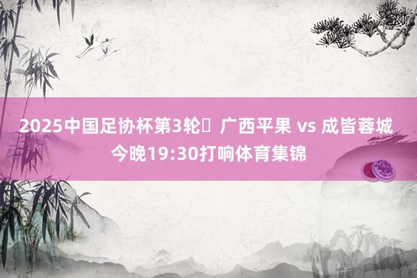 2025中国足协杯第3轮⚽广西平果 vs 成皆蓉城 今晚19:30打响体育集锦