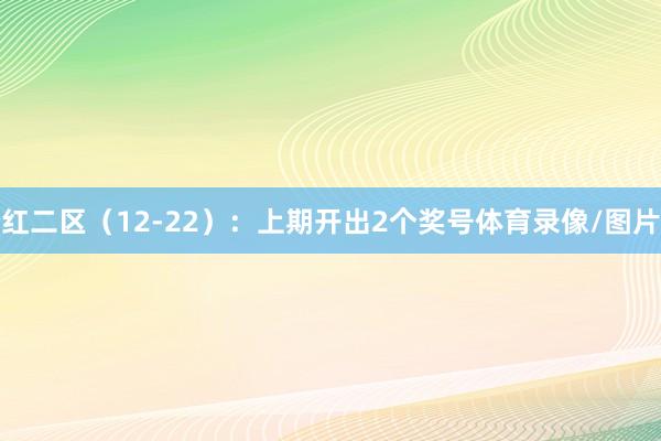 红二区（12-22）：上期开出2个奖号体育录像/图片