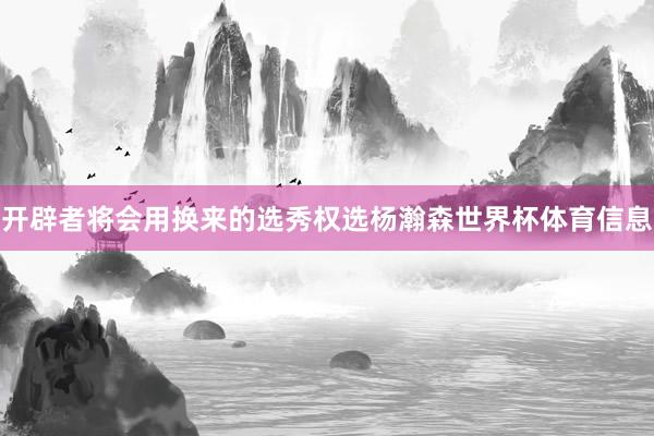 开辟者将会用换来的选秀权选杨瀚森世界杯体育信息