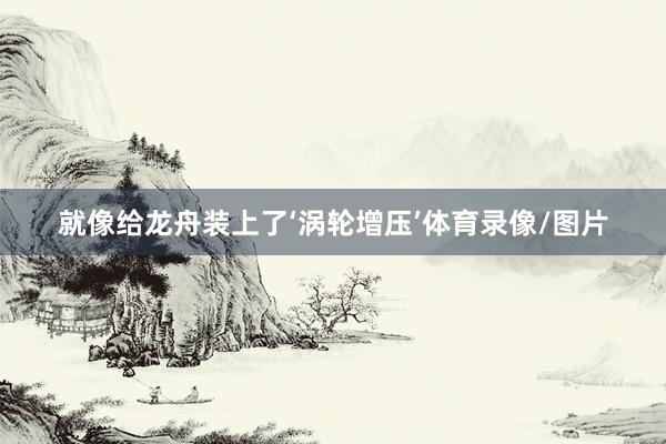 就像给龙舟装上了‘涡轮增压’体育录像/图片