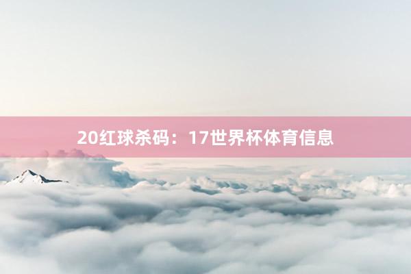20 红球杀码:17世界杯体育信息