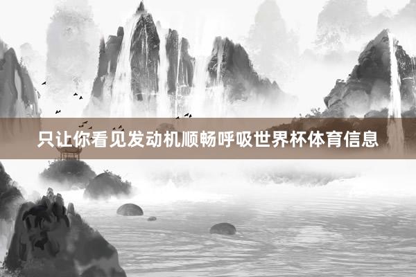 只让你看见发动机顺畅呼吸世界杯体育信息