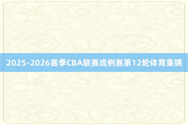 2025-2026赛季CBA联赛成例赛第12轮体育集锦