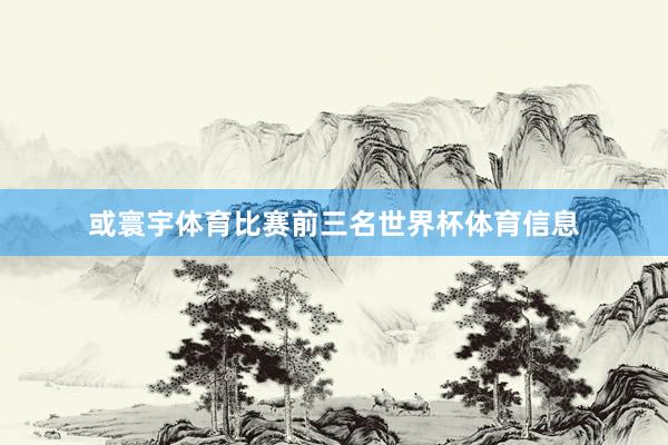 或寰宇体育比赛前三名世界杯体育信息