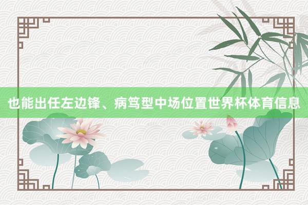 也能出任左边锋、病笃型中场位置世界杯体育信息