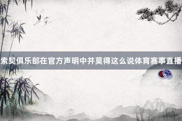 索契俱乐部在官方声明中并莫得这么说体育赛事直播