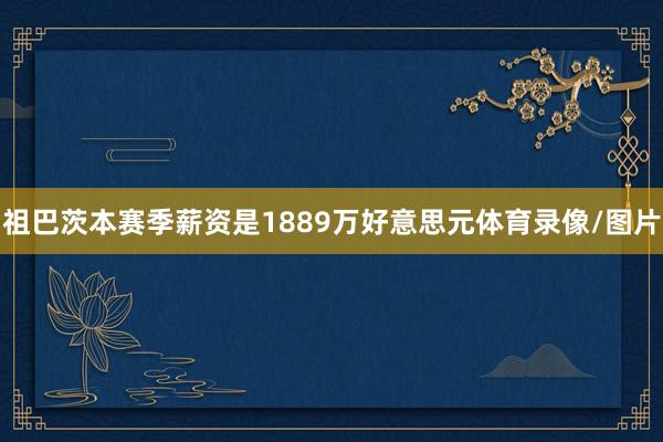 祖巴茨本赛季薪资是1889万好意思元体育录像/图片