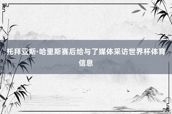 托拜亚斯·哈里斯赛后给与了媒体采访世界杯体育信息