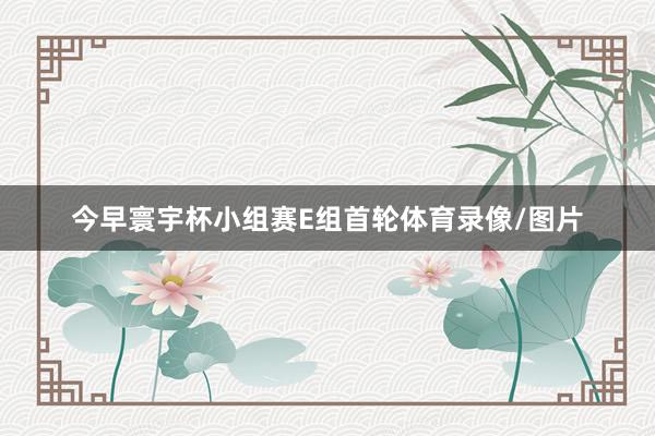 今早寰宇杯小组赛E组首轮体育录像/图片