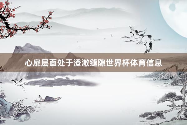 心扉层面处于澄澈缝隙世界杯体育信息